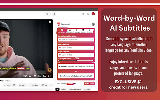 Tubelator AI - Chrome Extension