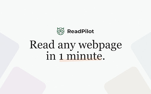 ReadPilot - Chrome Extension Website screenshot