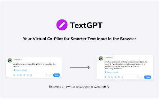 TextGPT Extension - Chrome Extension Website screenshot