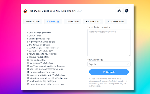 TubeAIde - Chrome Extension