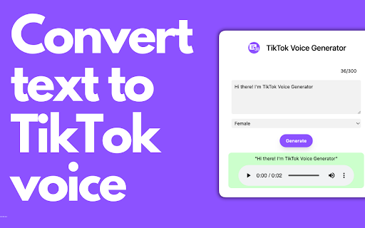 Tiktok Voice Generator Chrome Extension - Chrome Extension