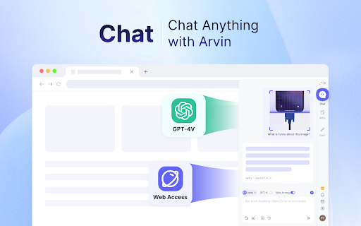 Arvin - Chrome Extension Website screenshot