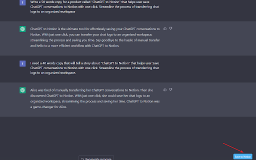 ChatGPT to Notion - Chrome Extension
