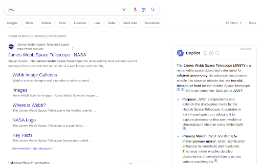 Copilot Browser Extension - Chrome Extension Website screenshot