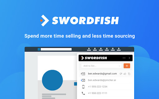 Swordfish AI - Chrome Extension Website screenshot