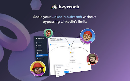 HeyReach - Chrome Extension Website screenshot