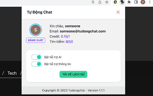 Tự động Chat Extension - Chrome Extension Website screenshot