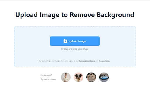 BG Remover - Chrome Extension Website screenshot