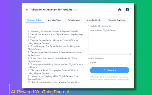 TubeAide - Chrome Extension