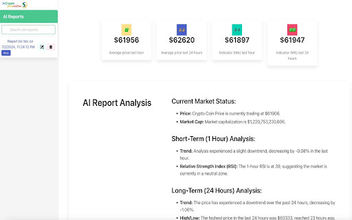 AI Crypto Price Notifier - Chrome-Erweiterung Website-Screenshot