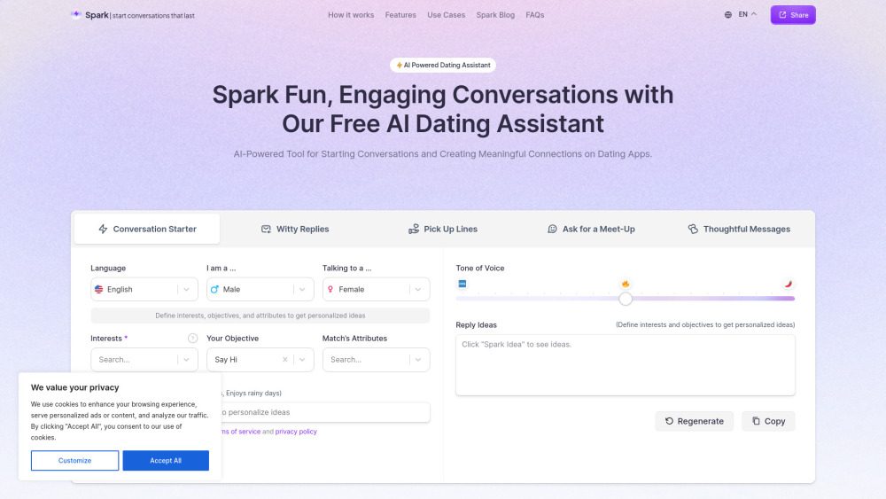 withSpark AI Website screenshot