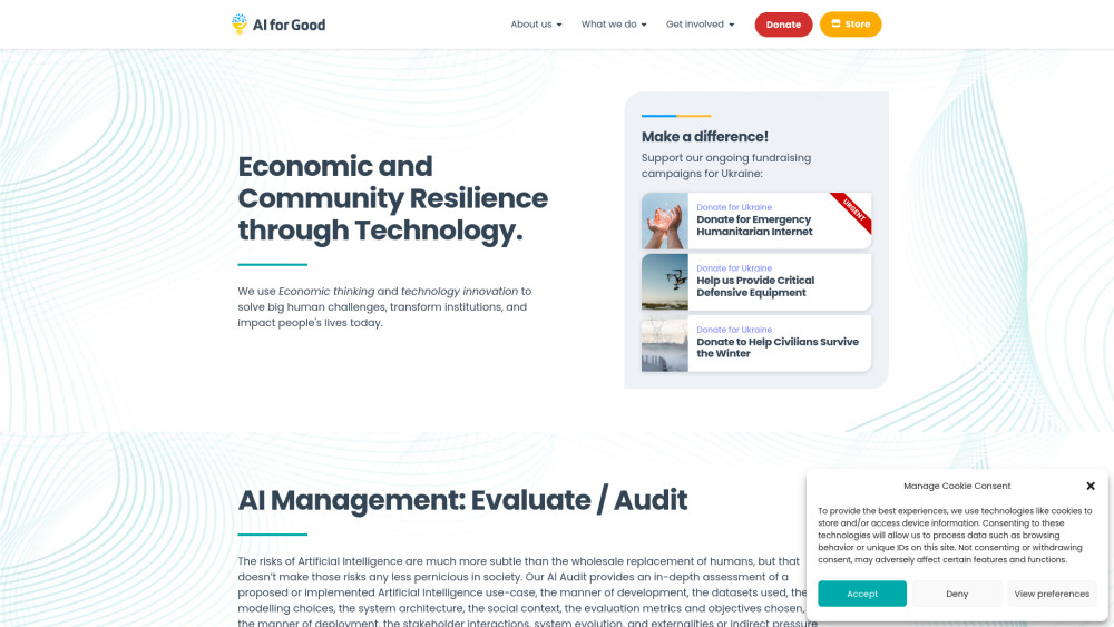 AI for Good Foundation Website screenshot