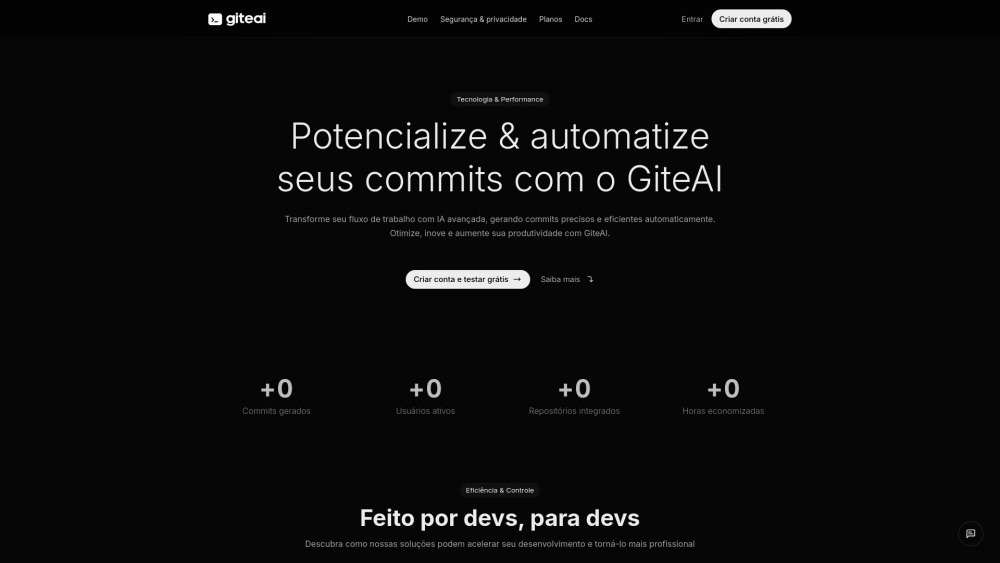 GiteAI Website screenshot