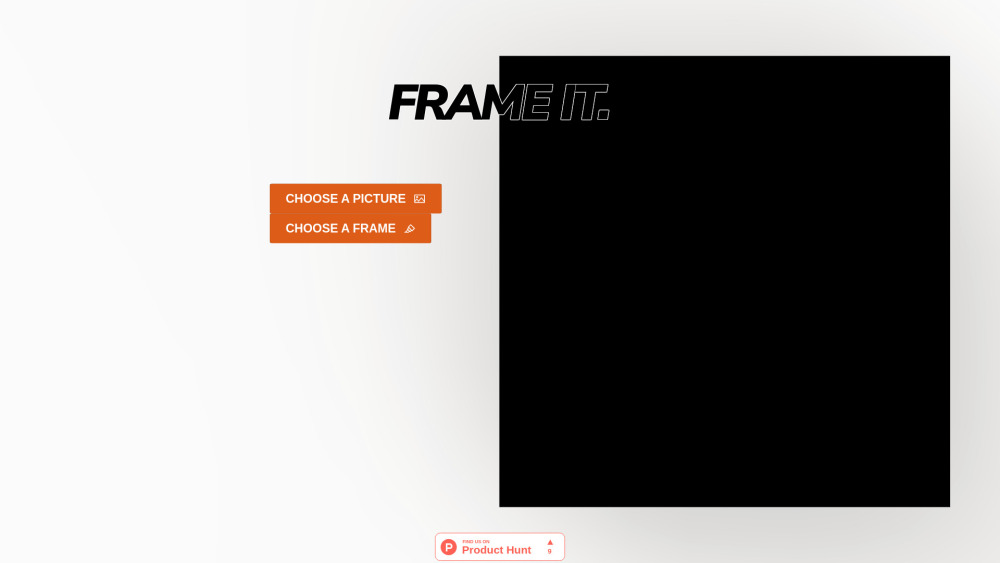 Frame It ウェブサイトのスクリーンショット