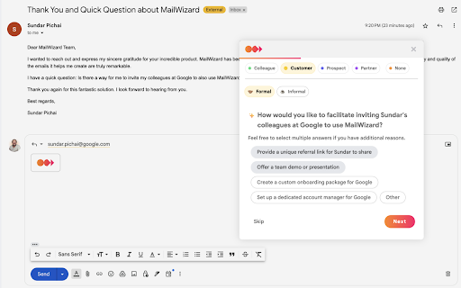 MailWizard.ai for Gmail - Chrome Extension