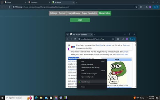 PEPE VISION - Chrome Extension