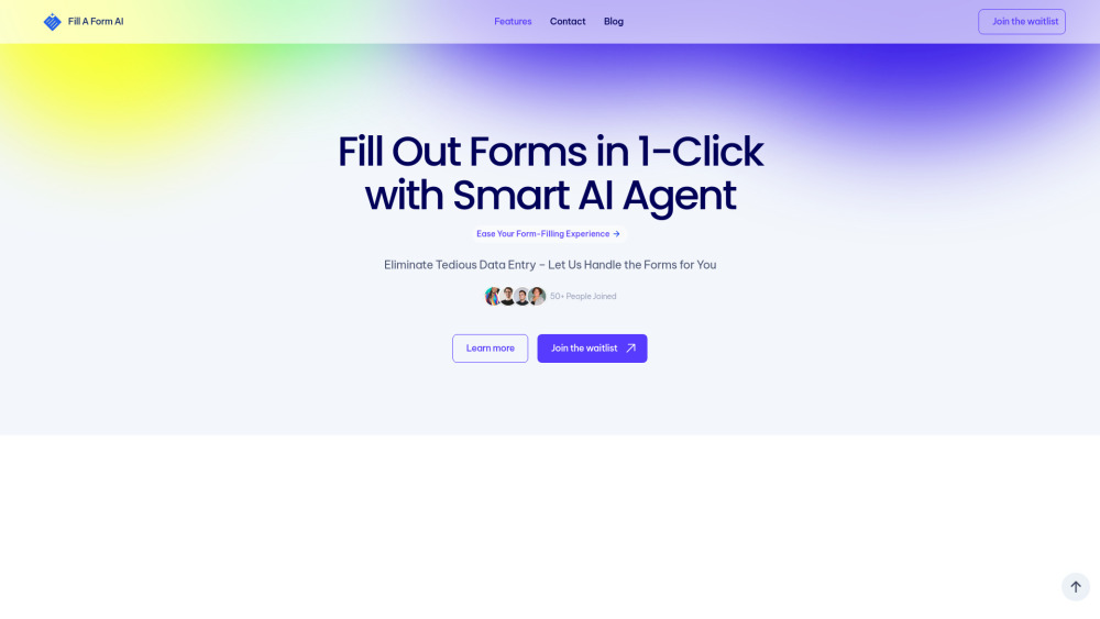 Fill A Form AI Website screenshot