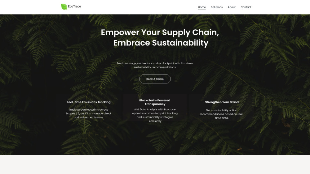 EcoTrace Website screenshot