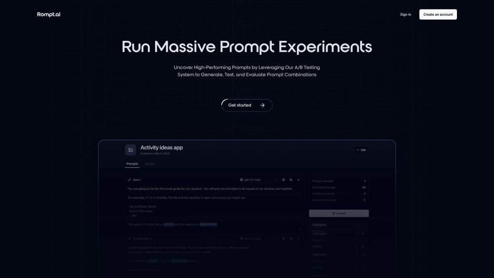 Rompt Website screenshot