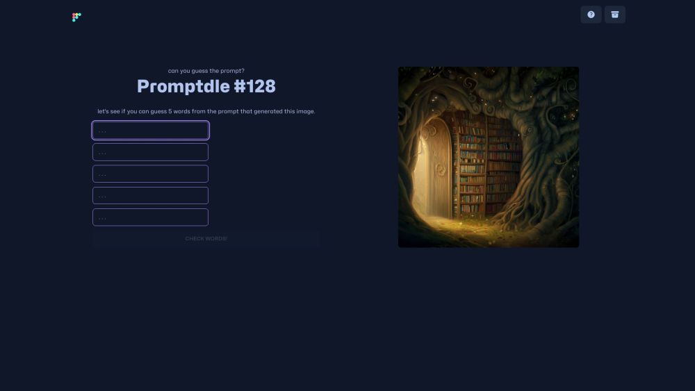 Promptdle Website screenshot