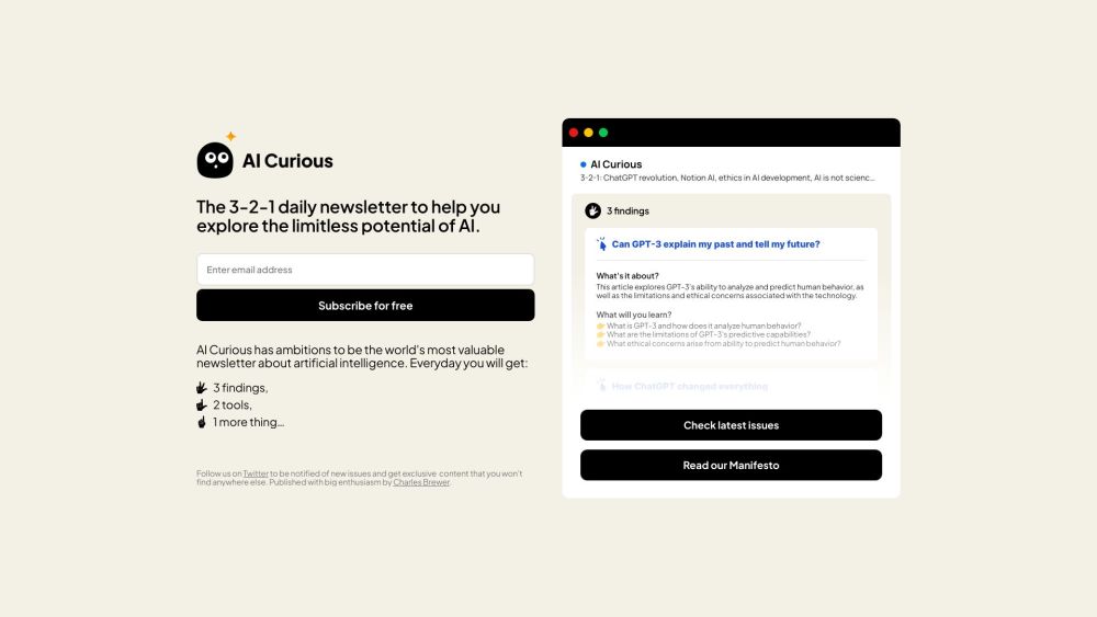 AI Curious Website screenshot