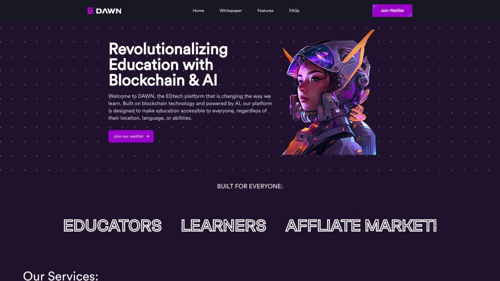 DAWN AI Website screenshot