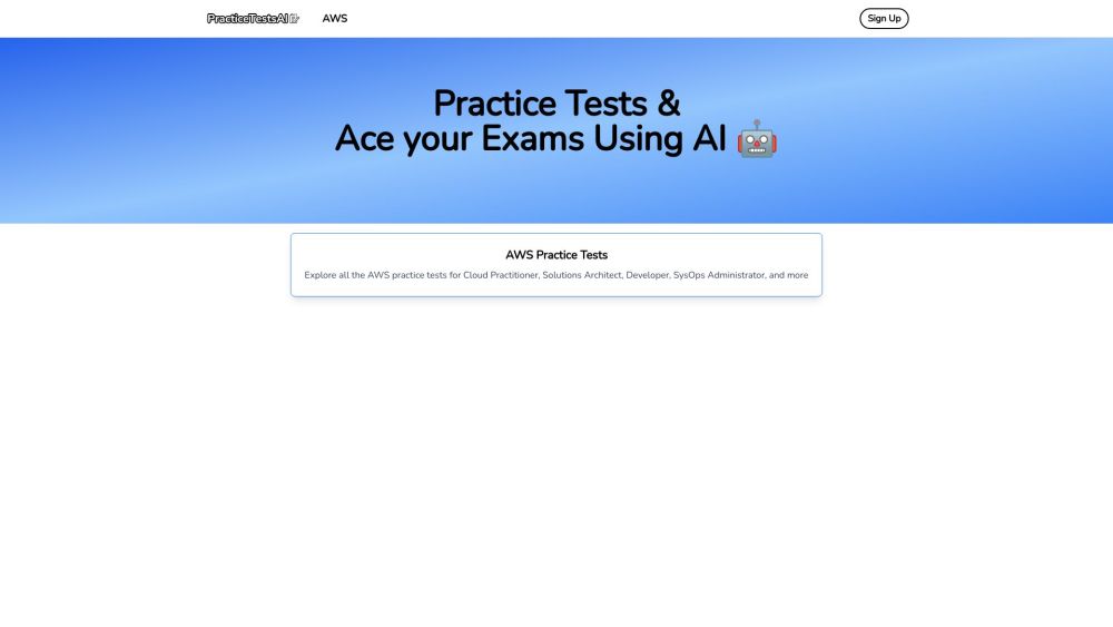 AI Test Prep Website screenshot