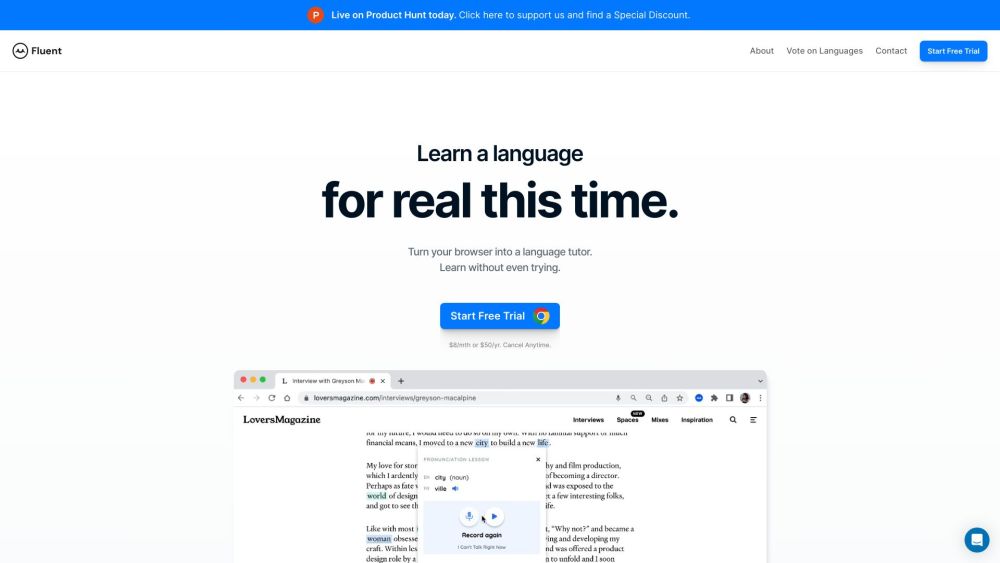 Fluent Website screenshot