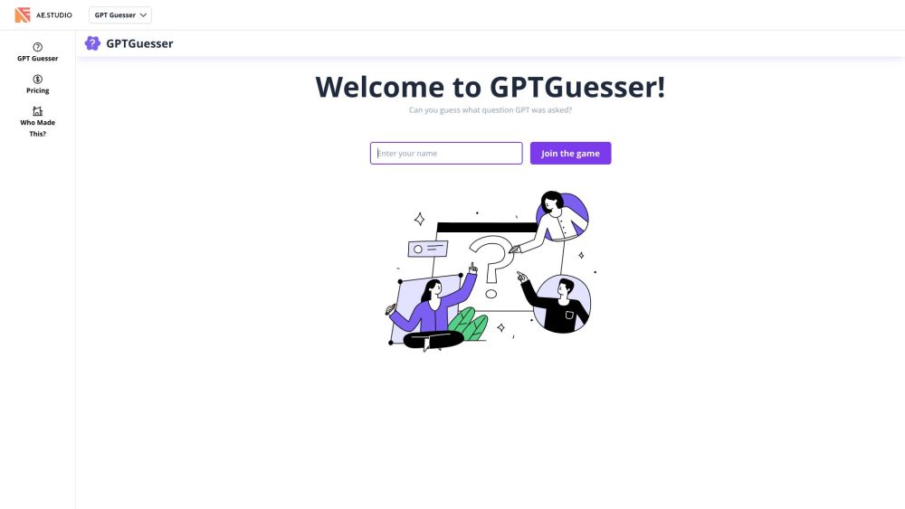 GPT Guesser Website screenshot