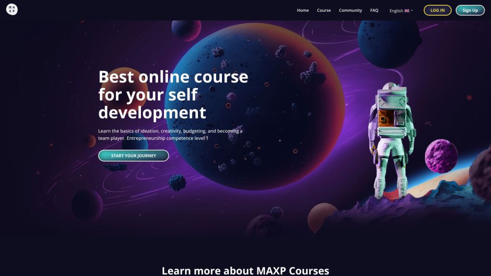 MAXP Universe Website screenshot