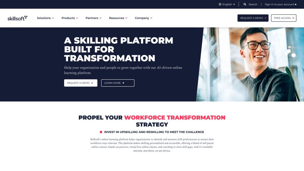 Skillsoft Percipio Website screenshot