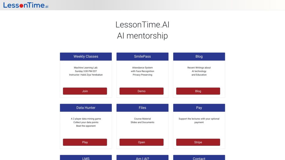 LessonTime.AI Website screenshot