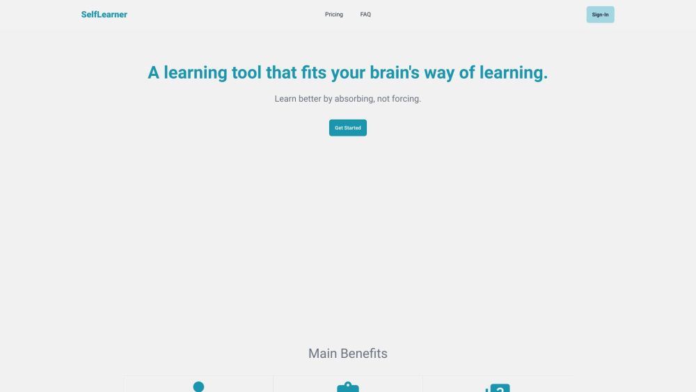 SelfLearner Website screenshot