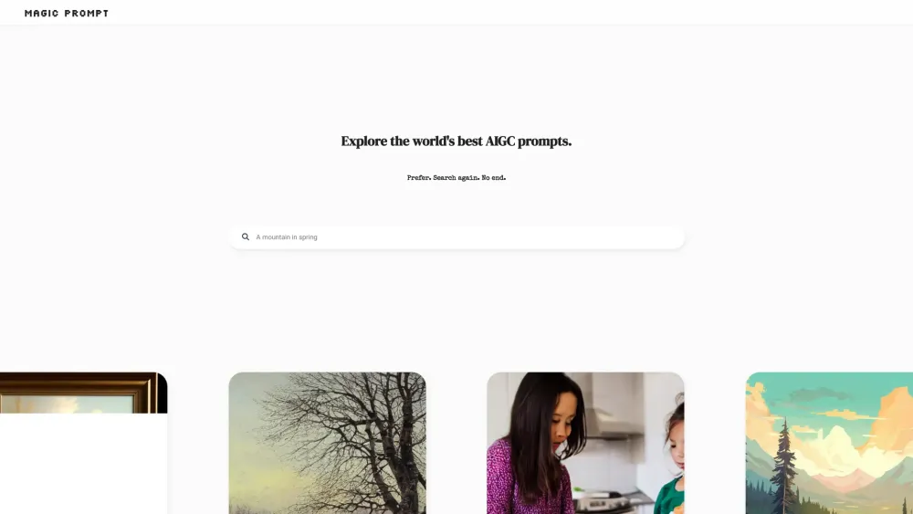 Screenshot der Magic Prompt-Website