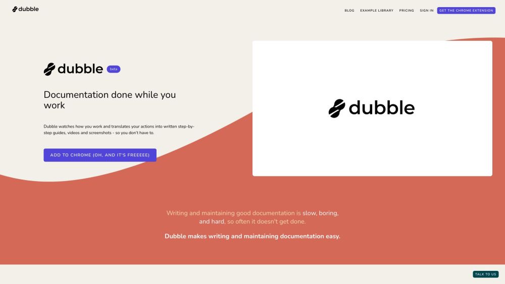 Dubble Website screenshot