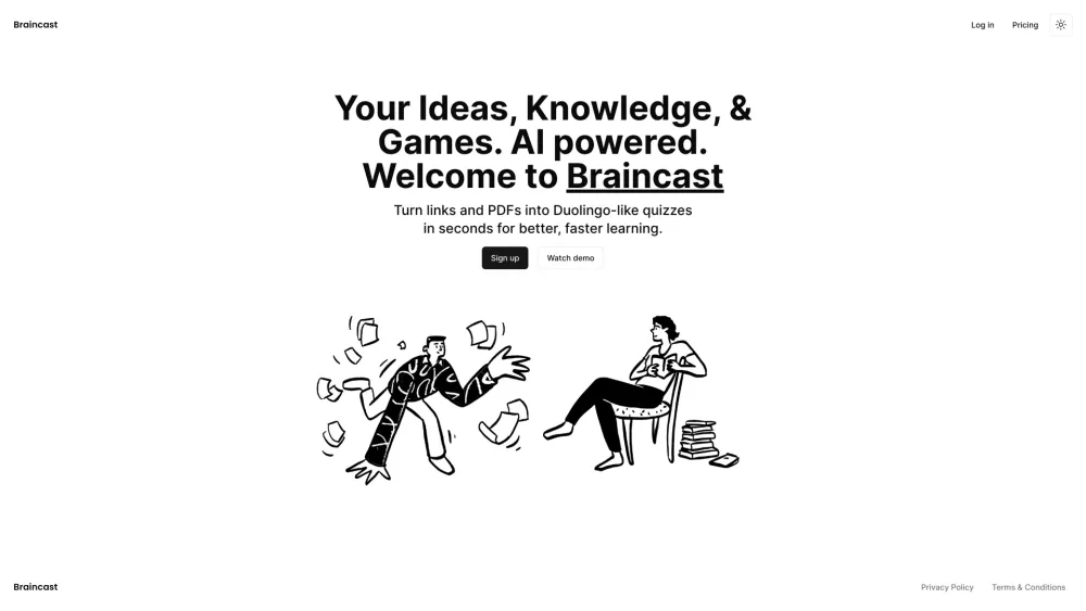 Braincast Website screenshot