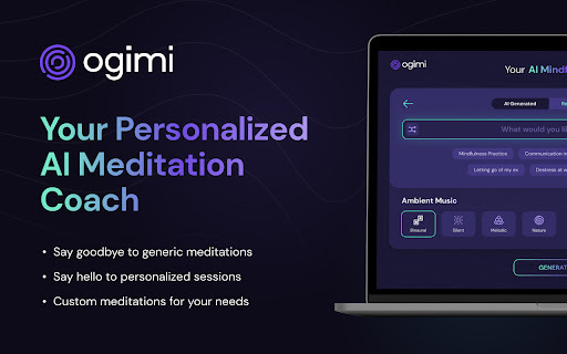 Ogimi - Chrome Extension Website screenshot