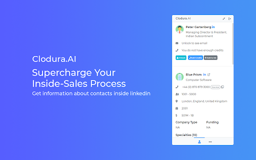 Clodura - Chrome Extension Website screenshot