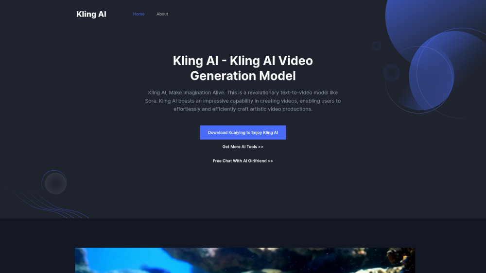 Kling AI Website screenshot