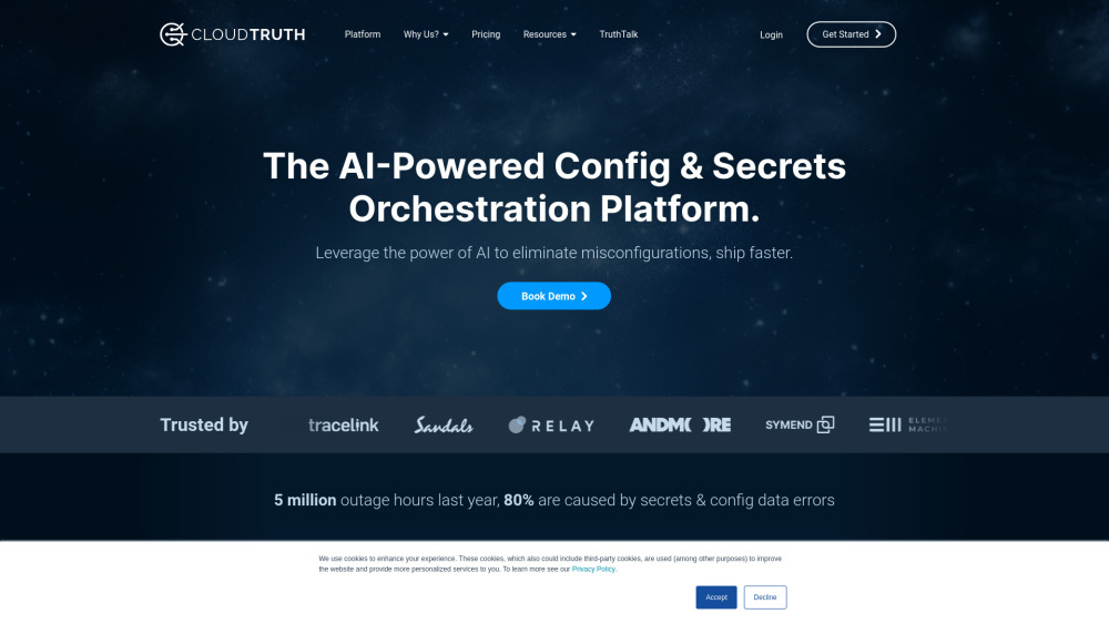 CloudTruth Website screenshot