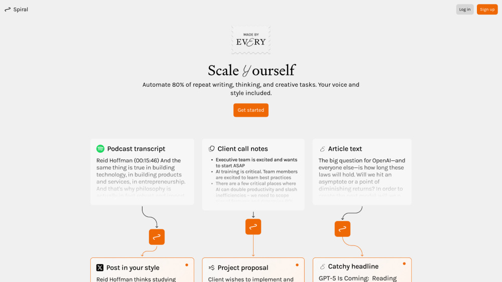 Scale Spiral AI Website screenshot