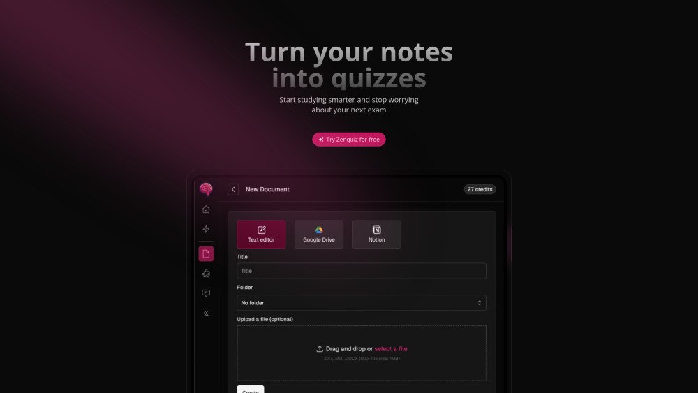 Zenquiz Website screenshot