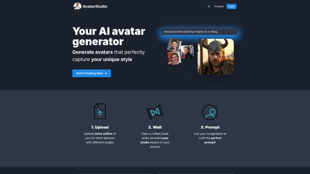 AvatarStudio Website screenshot