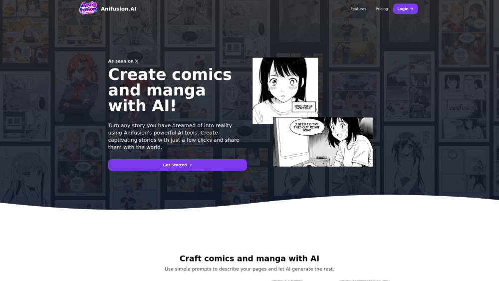 Anifusion Website screenshot