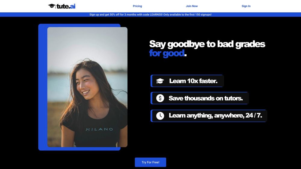 tute.ai Website screenshot