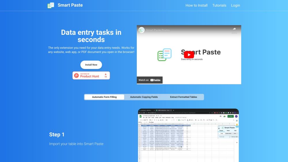 Smart Paste Website screenshot