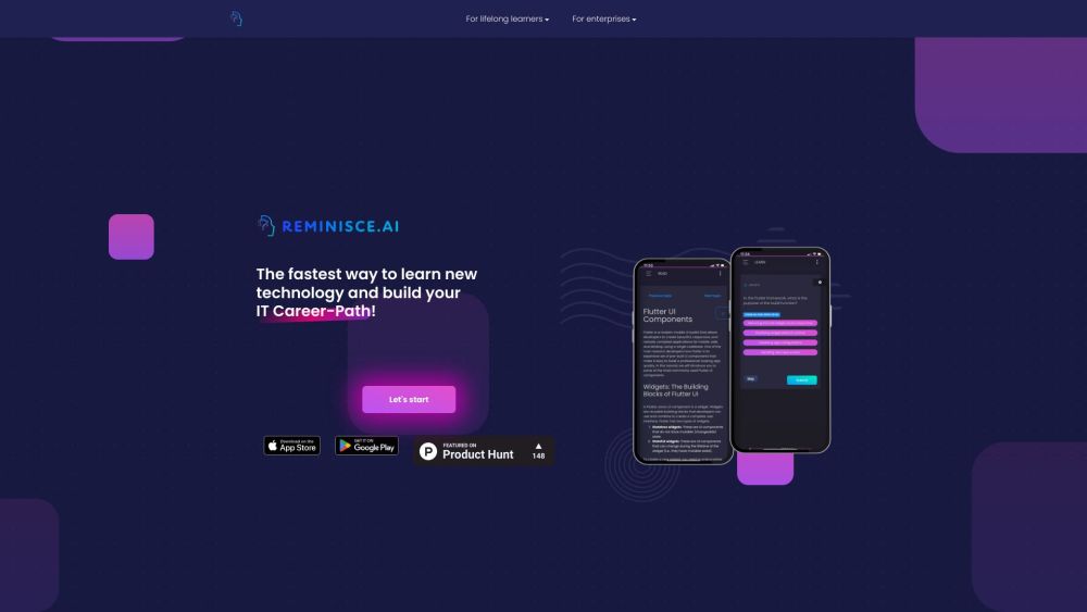 Reminisce.ai Website screenshot