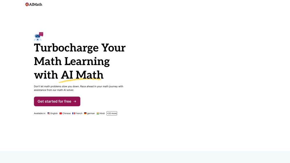 AI Math Website screenshot