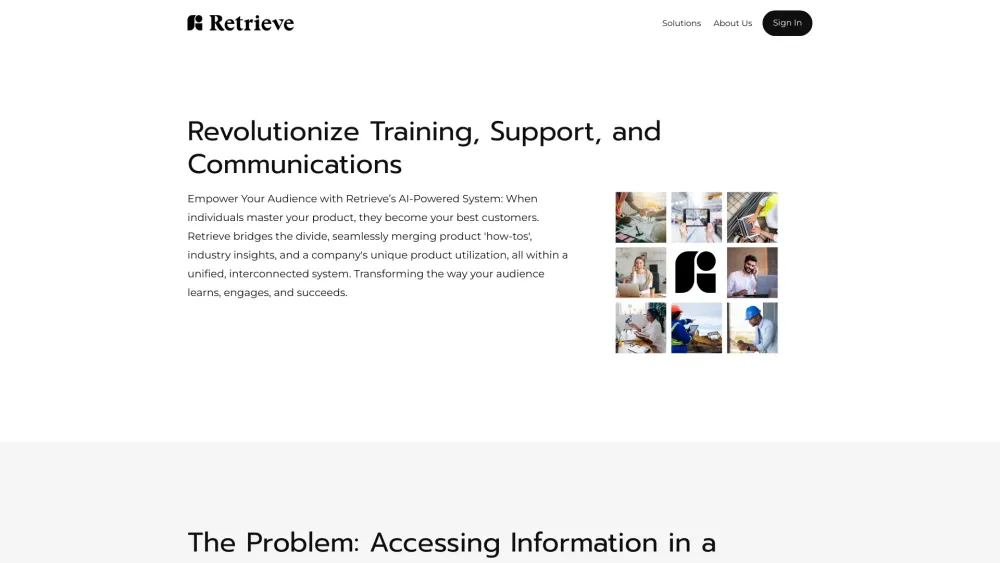 Retrieve Technologies, Inc. Website screenshot