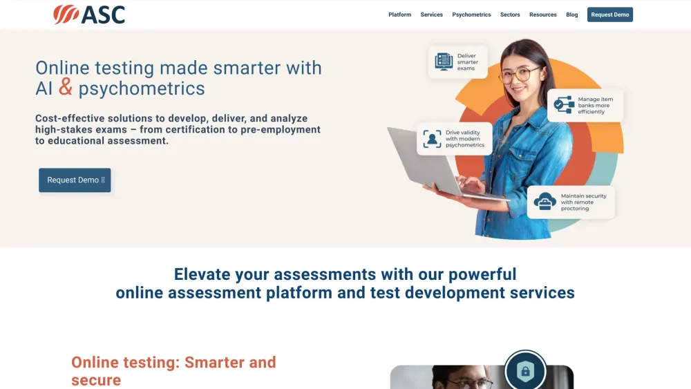 Assessment Systems Website screenshot